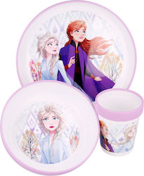 Stor Set Essgeschirr Frozen Ii Elements aus Kunststoff mit rutschfester Basis Lila 3Stück 51081