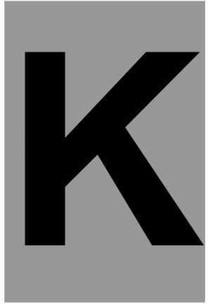 Ergo "Κ" Πινακίδα με Γράμμα Κ σε Μαύρο Χρώμα 3cm 572410.0041