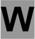Ergo "W" Sign with Text in Black Color Aluminum 3cm 572410.0053