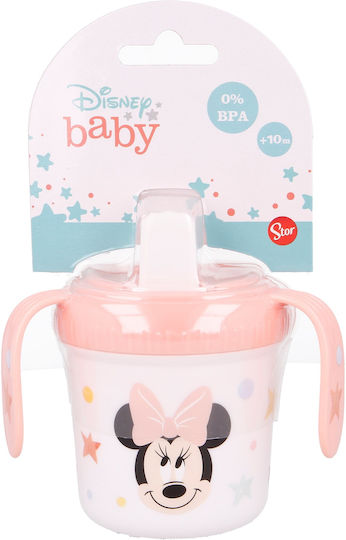 Stor Minnie Indigo Dream Educational Sippy Cup Plastic with Handles Pink for 10m+m+ 250ml 13185