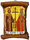 Icon Saint Constantine & Helen - Ceramic Scroll Wall Scroll 13cm