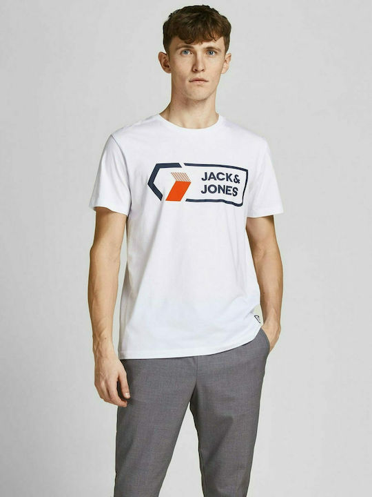 Jack & Jones Ανδρικό T-shirt Λευκό με Λογότυπο