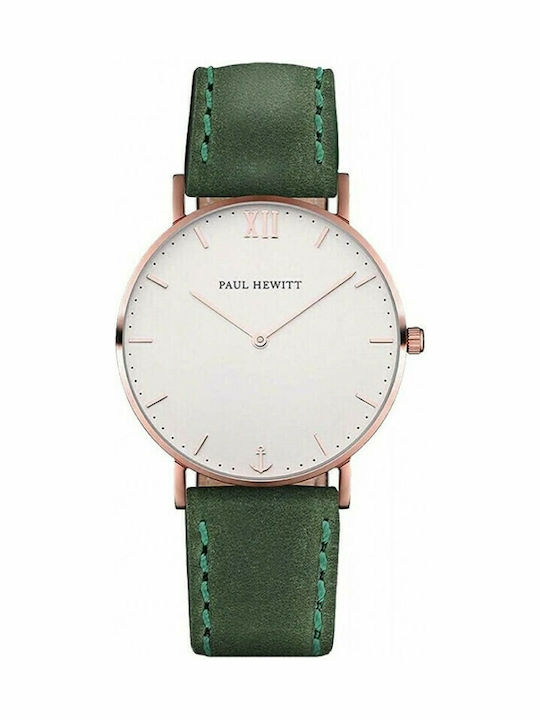 Paul Hewitt Women's Watch with Green Leather Strap