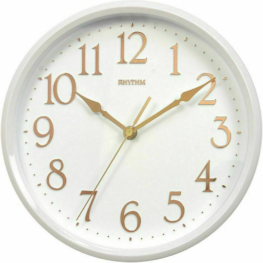 Rhythm Silent Ceas de Perete Plastic Alb Ø25cm