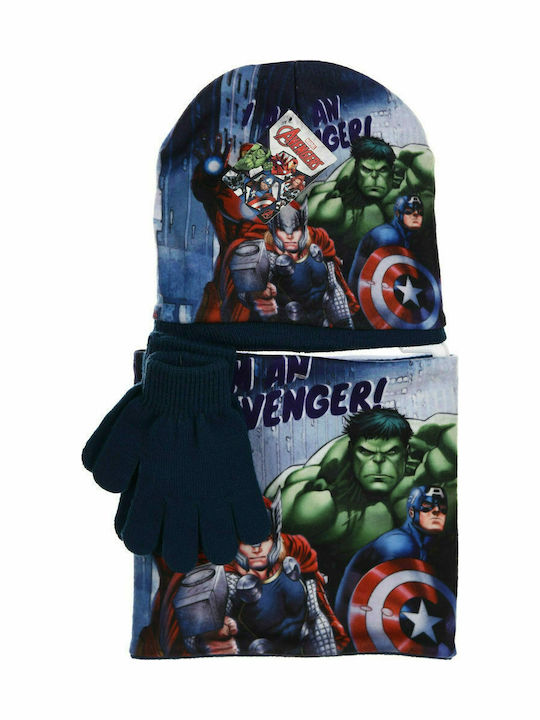 Kids Beanie Set with Scarf & Gloves Fabric Multicolour