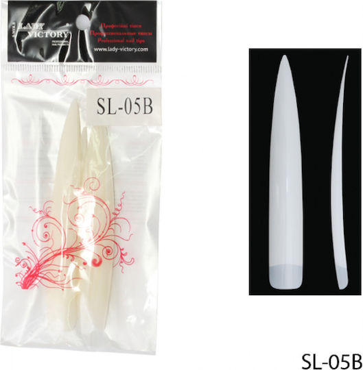 Lady Victory Plastic Tips Νυχιών σε Λευκό Χρώμα 10τμχ