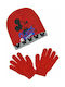 Sun City Σετ Παιδικό Σκουφάκι με Γάντια Πλεκτό Κόκκινο