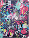 iSelf Graffity Girl Flip Cover Δερματίνης Πολύχρωμο (Universal 9-10.1")