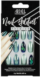 Ardell Addict Green Glitter Colored False Nail Oval Tip Green 24pcs