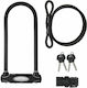 Master Lock U-Lock Bicycle Pedal Lock with Key Black