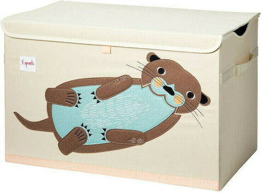 3 Sprouts Kinder Aufbewahrungsbox Faltbar aus Stoff Otter Türkis 61x37x38cm 1Stück
