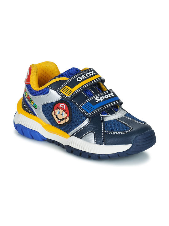 Geox Παιδικά Sneakers Ανατομικά με Σκρατς για Αγόρι Μπλε