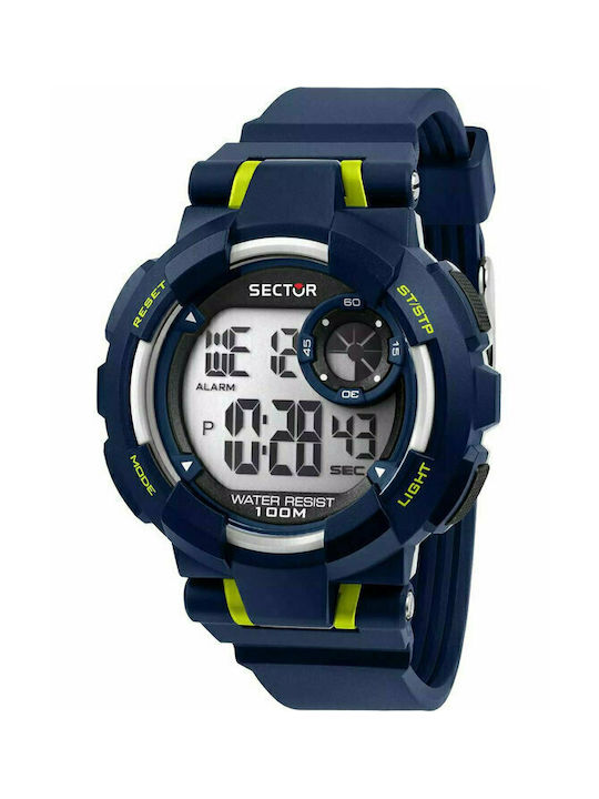Sector EX-32 Ψηφιακό Ρολόι Χρονογράφος Μπαταρίας με Καουτσούκ Λουράκι σε Μπλε χρώμα