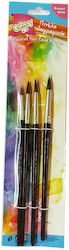 Groovy Round Paint Brush Set 4pcs