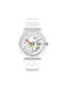 Swatch Clearly New Gent Watch Battery with White Rubber Strap