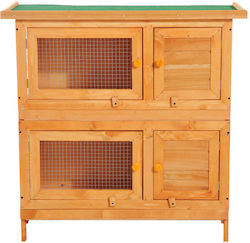 Pawhut Nagerkäfig Holz Käfig Für Außenbereich Für Haustiere