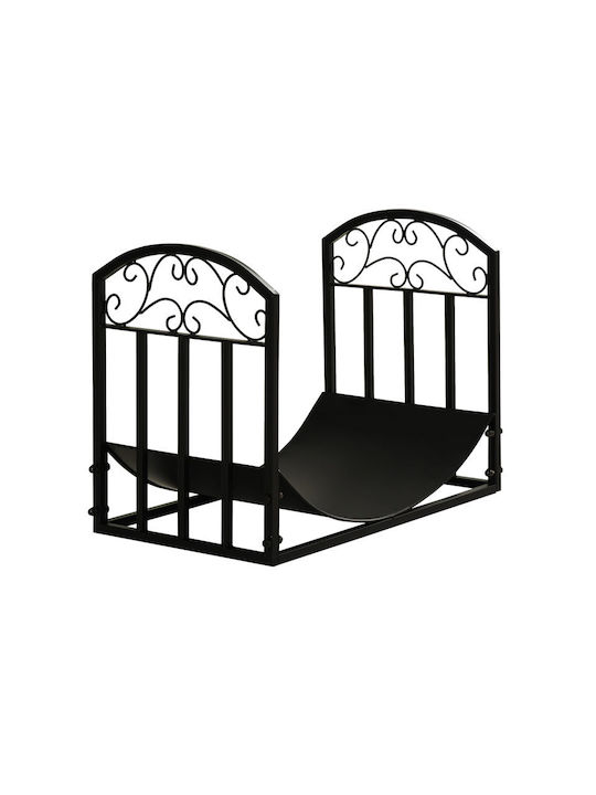 Outsunny Metallisch Korb Holzlagerung 60.5x36x46.5cm