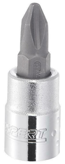 Expert Tools Битов ключ с Кръстовиден връх и Квадратно Гнездо 1/4'' Размер PH2 1бр