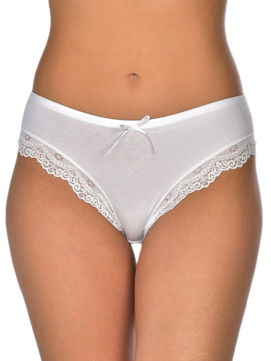 Jokers Cotton High-waisted Women's Slip with Lace White