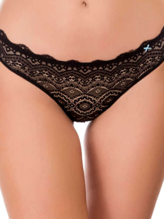 Infiore Slip με Δαντέλα Μαύρο