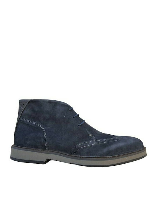 Suede Navy Blue Men's Boots