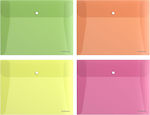 ErichKrause Folder Transparent with Button and Ears for Paper A4 Neon (Μiscellaneous colours)