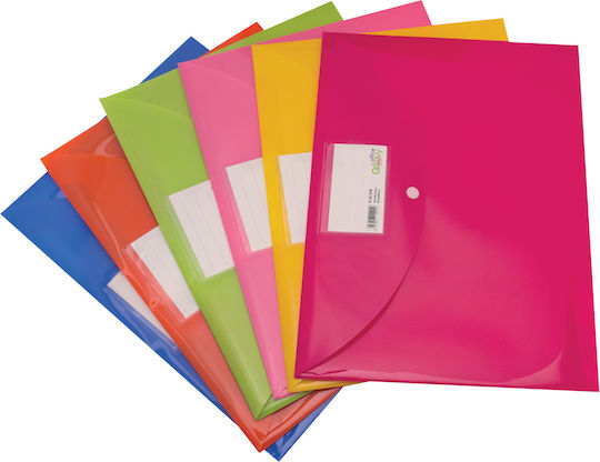 Groovy Folder with Button for Paper A4 Pink Groovy