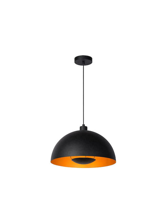 Lucide Lightning Siemon Pendant Light Single-Light Bell for Socket E27 Black