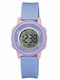 Q&Q Digital Women's Watch with Purple Rubber Strap
