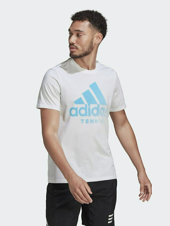 Adidas Tennis Aeroready Graphic Αθλητικό Ανδρικό T-shirt Λευκό με Λογότυπο