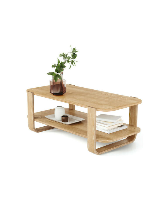 Rechteckig Couchtisch Bellwood aus Massivholz Natural L109.2xB52.7xH39.3cm