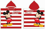 Dimcol Disney 11 Digital Print Детска плажна пончо Мики Червен 100 x 50см.