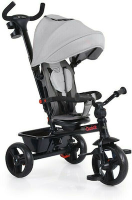 Byox Quick Kids Tricycle Foldable, Convertible, With Push Handle & Sunshade for 1.5+ Years Gray