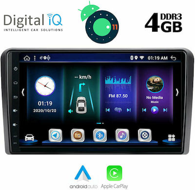 Digital IQ Car-Audiosystem für Seat Exeo Audi A3 2003-2012 (Bluetooth/USB/AUX/WiFi/GPS/Apple-Carplay) mit Touchscreen 9" DIQ_BXD_6003