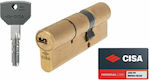 Cisa Lock Cylinder Security 80mm (30-50) Gold