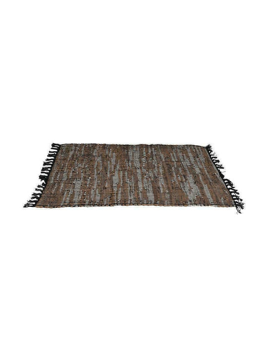 Fylliana Rug Rectangular with Fringes Brown