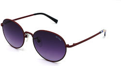 Sting Sunglasses Burgundy with Metal Frame & Purple Lens