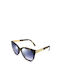 Chopard Women's Sunglasses with Brown Tartaruga Frame and Blue Lens SCH164S 0744