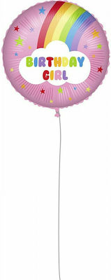 Balloon Foil Birthday-Celebration Round Pink Girl 46cm