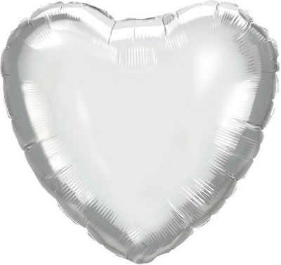 Balloon Foil Valentine's Day Heart Silver 46cm