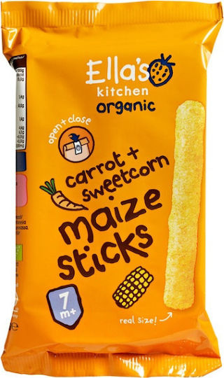 Ella's Kitchen Cheese Puffs Maize Sticks with Flavor Corn-Carrot 16gr for 7+ months