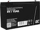 Green Cell Батерия UPS с Капацитет 15Ах и Напрежение 6V AGM40 1бр