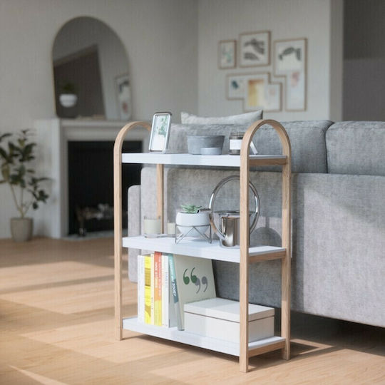 Rectangular Side Table Bellwood Wooden Natural White M71.1xL26xH90.1cm