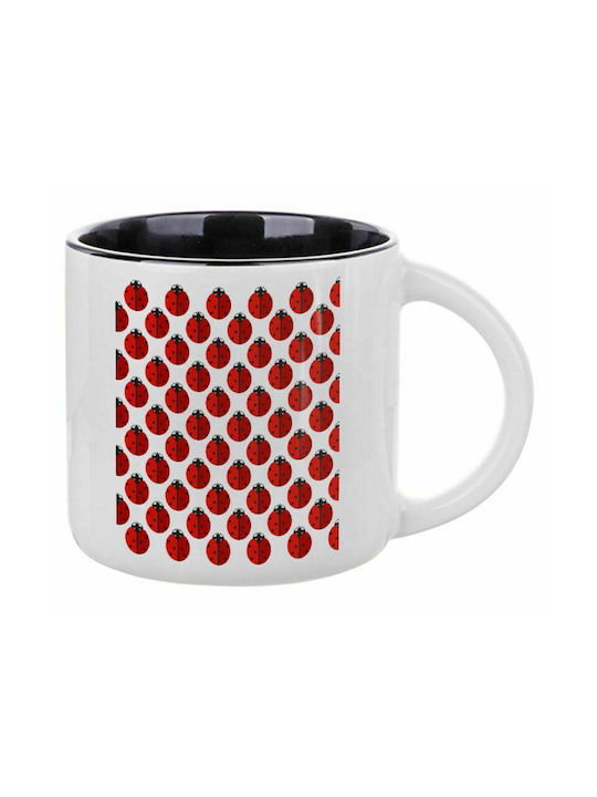 Ladybug, Ceramic Mug 400ml White/Black