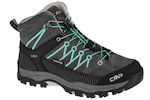 CMP Kids Waterproof Leather Hiking Boots Rigel Mid Gray