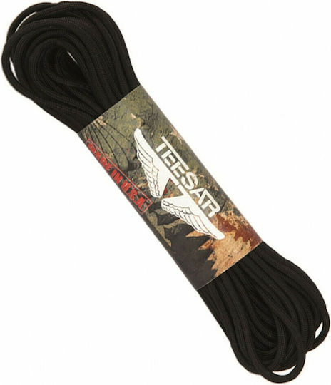 Mil-Tec Teesar Paracord Rope with Diameter 4mm and Length 30m Black 4mm 30m