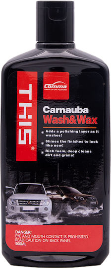 Comma Wash & Wax Σαμπουάν Πλυσίματος Αυτοκινήτου Ενεργού Αφρού με Κερί 500ml