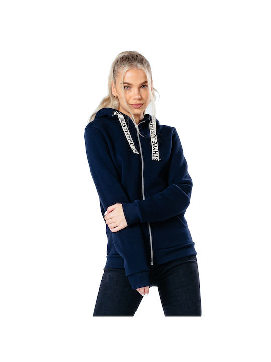 Just Hype Women's Hooded Cardigan Navy Blue