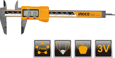 Ingco SS Digital Dickenmessgerät mit Messbereich bis 0 - 150mm