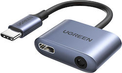 Ugreen Μετατροπέας USB-C male σε 3.5mm / USB-C female Γκρι (60164)